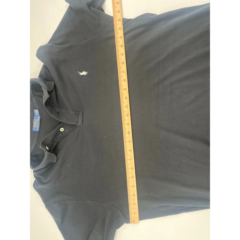 Polo Ralph Lauren Mens Black Short Sleeve Pony Logo Polo Shirt Size Large Tall